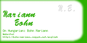 mariann bohn business card